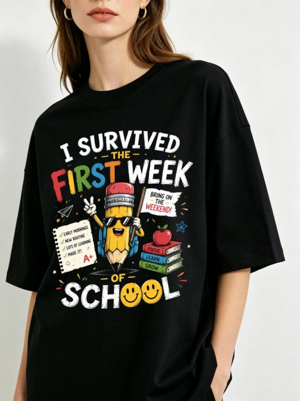 First Week of School T Shirt, Funny Pencil Graphic Tee